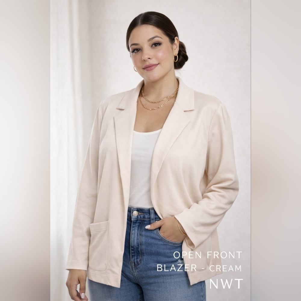 Zeagoo Cream Open Front Blazer – XL – NWT